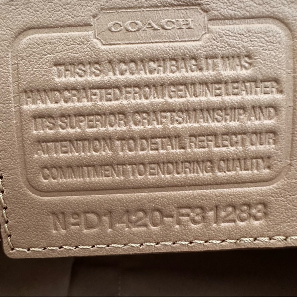 Coach Charlie Python Embossed Leather Hobo Bag Parchment Tan NWT - Picture 13 of 14